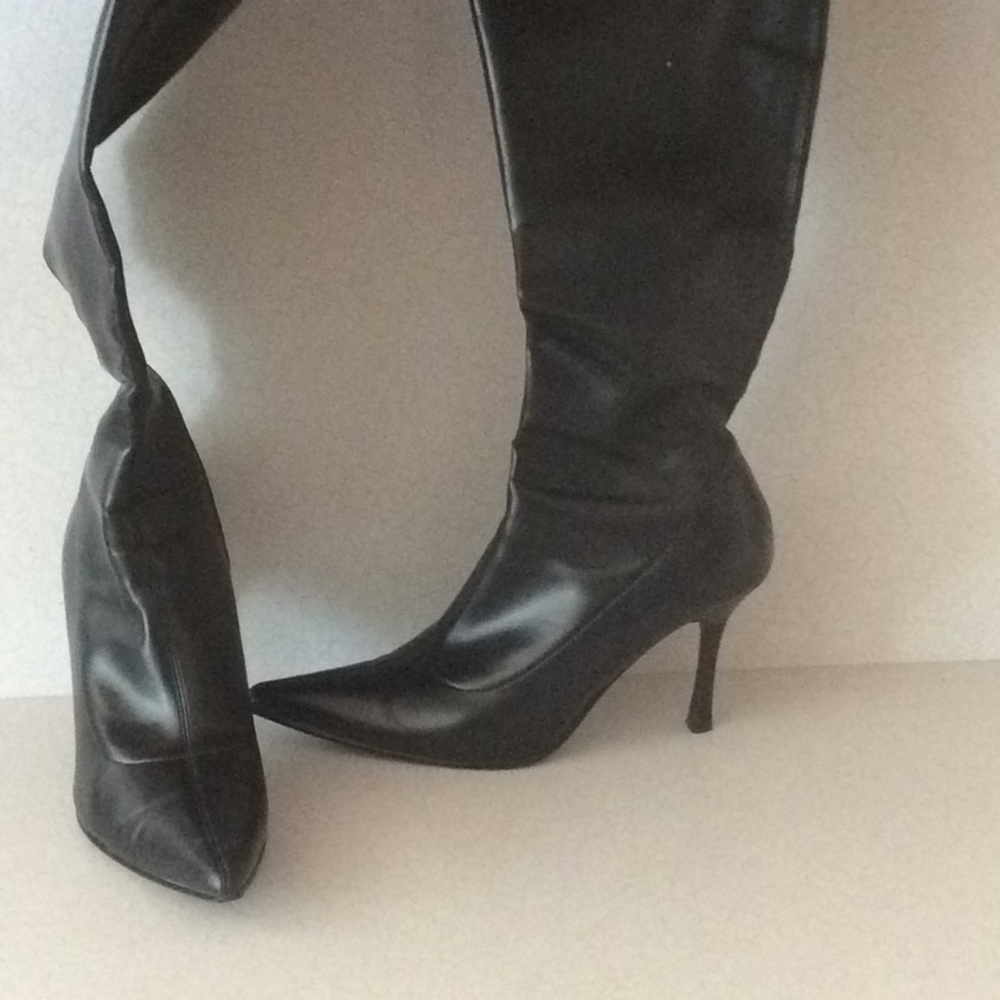 Spike heel knee high boots